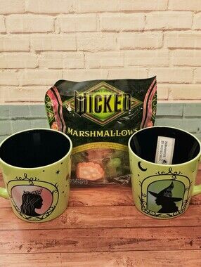 Wicked 2 Mug Gift Set With Wicked Marshmallows Bag - NIP